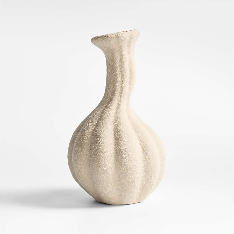 Irregular fluted ceramic vase
