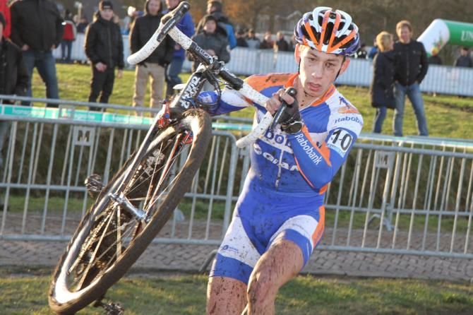 Lars van der Haar runs the bike in Gieten