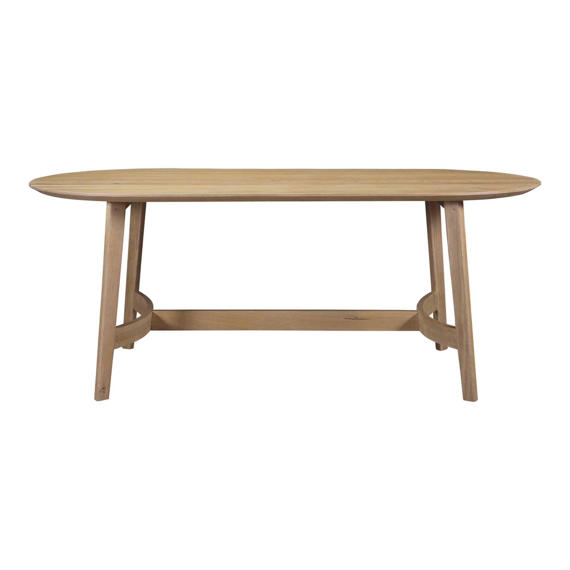 Oak mid-century modern oval dining table