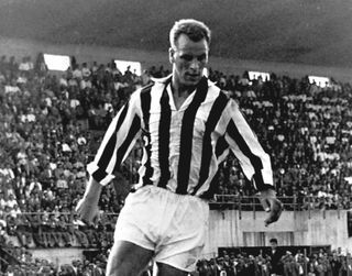 John Charles playing for Juventus, 1957