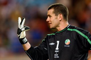 Shay Given playing for the Republic of Ireland at the 2002 World Cup