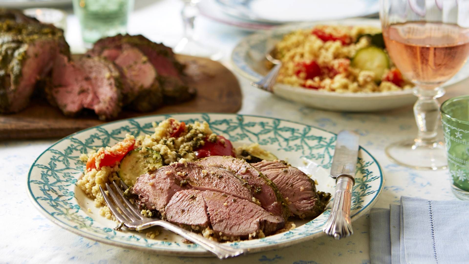 Butterflied lamb leg with veg couscous British Recipes GoodtoKnow