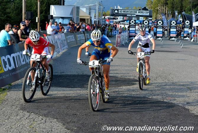 Jenny Rissveds and Jolanda Neff (Giant Pro XC Team) lead