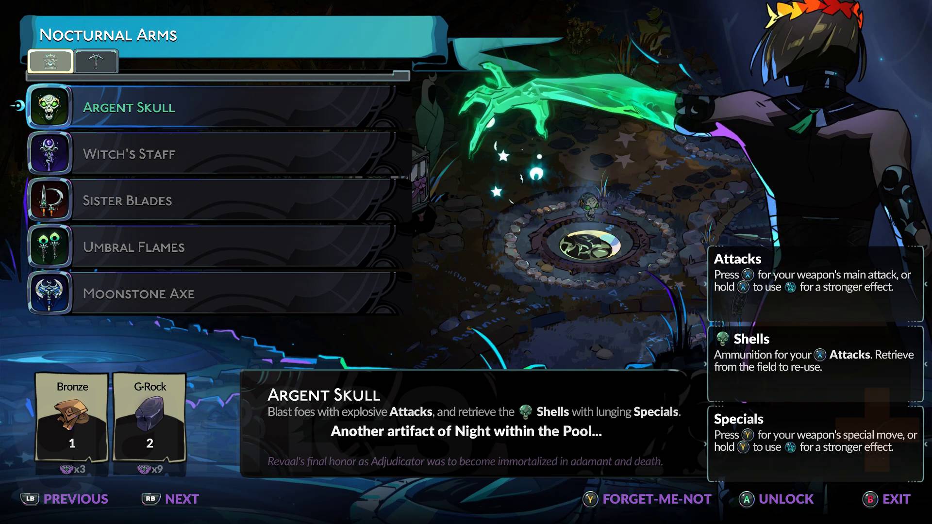 Hades 2 Weapons argent skull unlock in silver pool