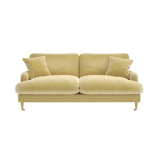 Furniture 123 Yellow Fabric 3 Seater Feather Filled Sofa - Payton Premium