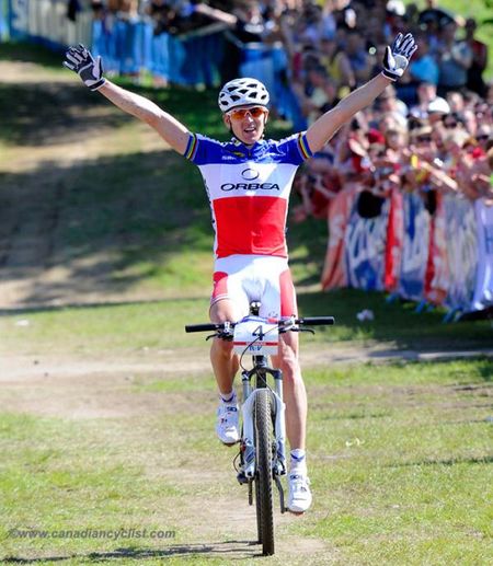 France's Julien Absalon (Orbea) won by 49 seconds over his Swiss rival.