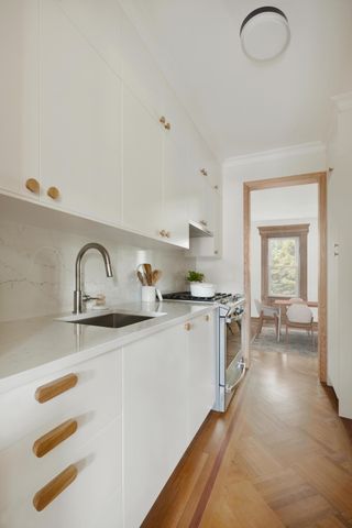 A white and wood kitchen