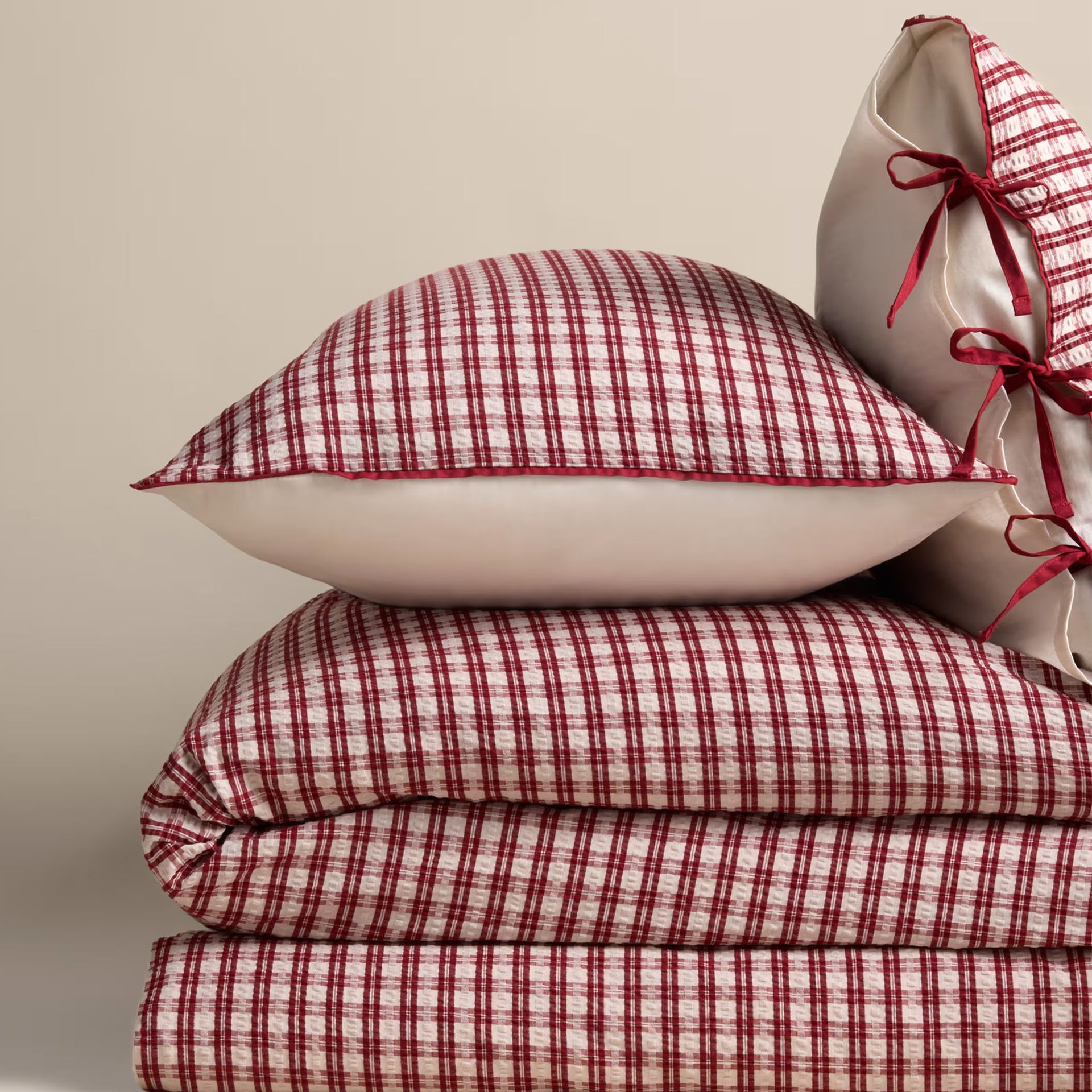 M&S Pure Cotton Yarn Dyed Checked Bedding Set