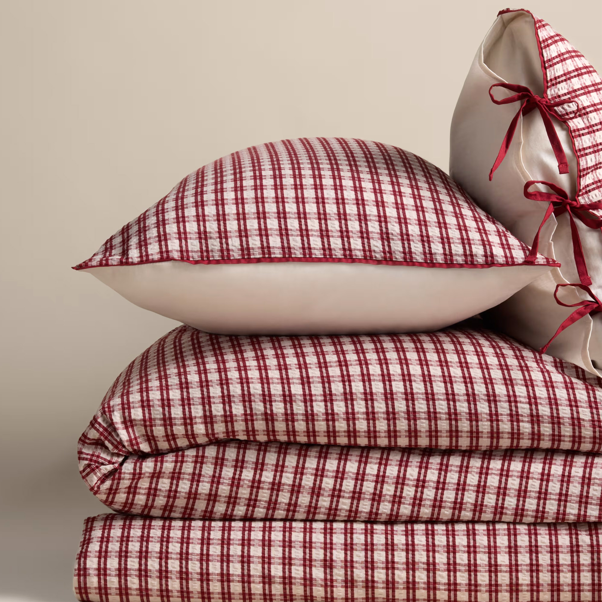 M&amp;amp;S Pure Cotton Yarn Dyed Checked Bedding Set