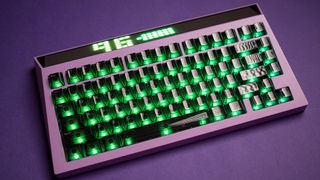 Angry Miao Cyberboard R4's lighting effects in green