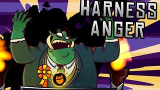 An orc politician using a "harness anger" power