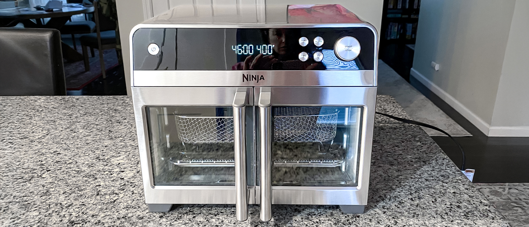 Ninja French Door Premier Air Fryer on a kitchen counter