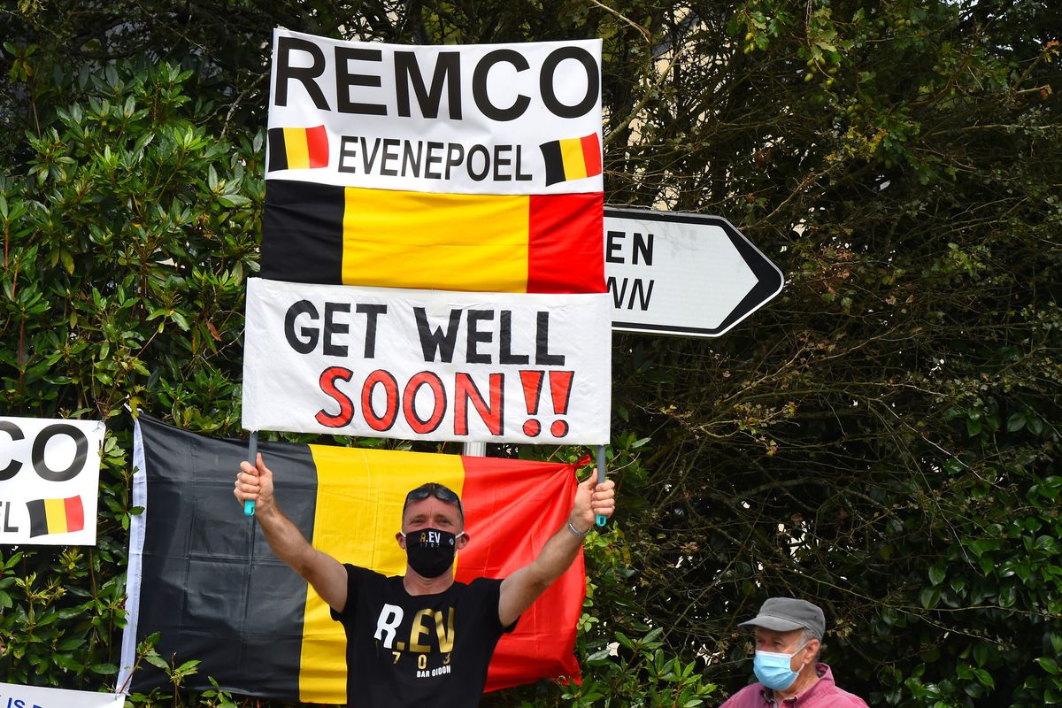 2020 UEC Road European Championships Men Elite Road Race Plouay Plouay 17745 km 26082020 Scenery Fans Remco Evenepoel photo Dario BelingheriBettiniPhoto2020