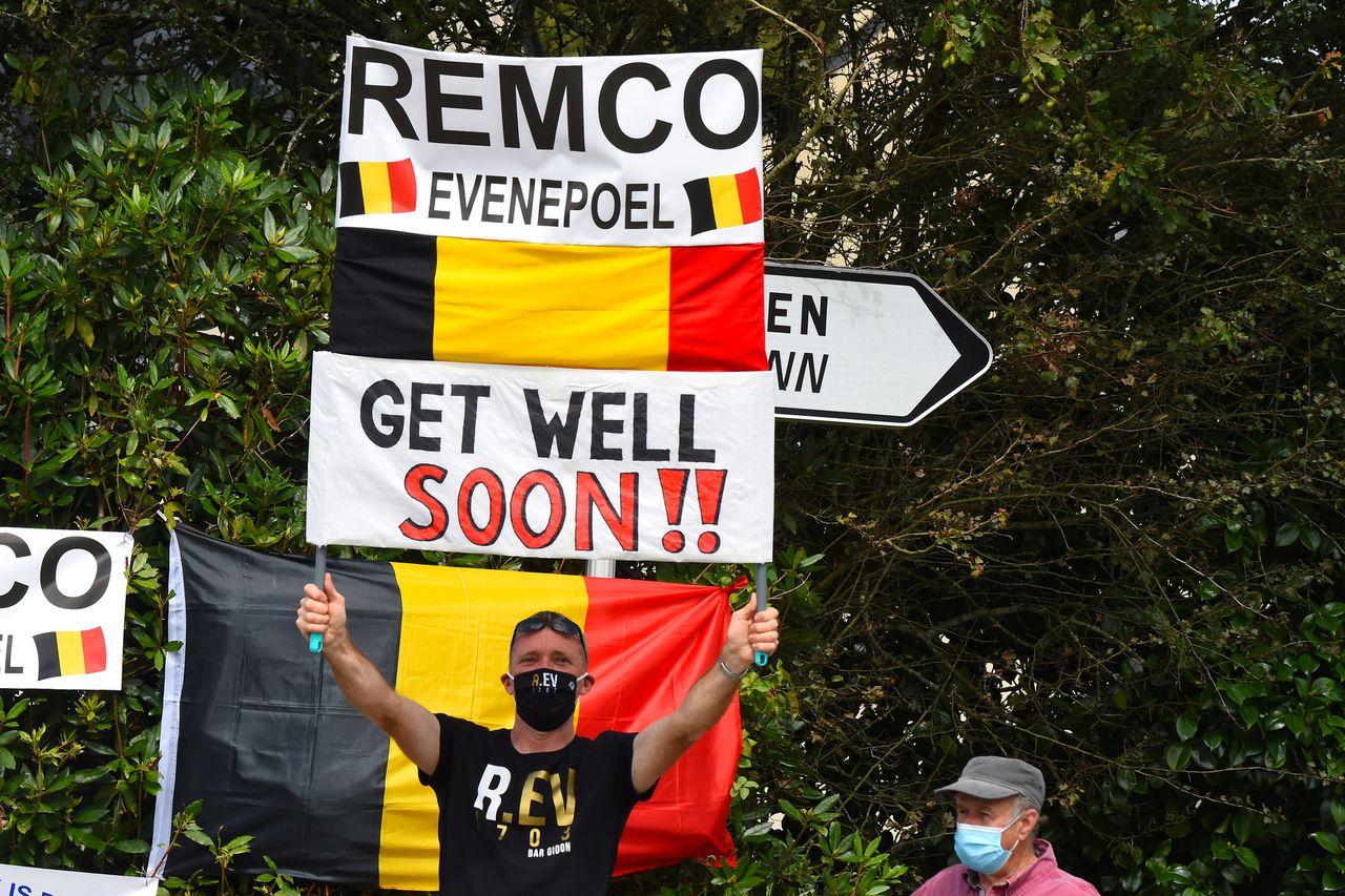 2020 UEC Road European Championships Men Elite Road Race Plouay Plouay 17745 km 26082020 Scenery Fans Remco Evenepoel photo Dario BelingheriBettiniPhoto2020