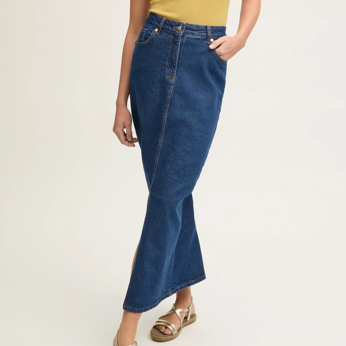 LK Bennett Hardy Indigo Midi Skirt