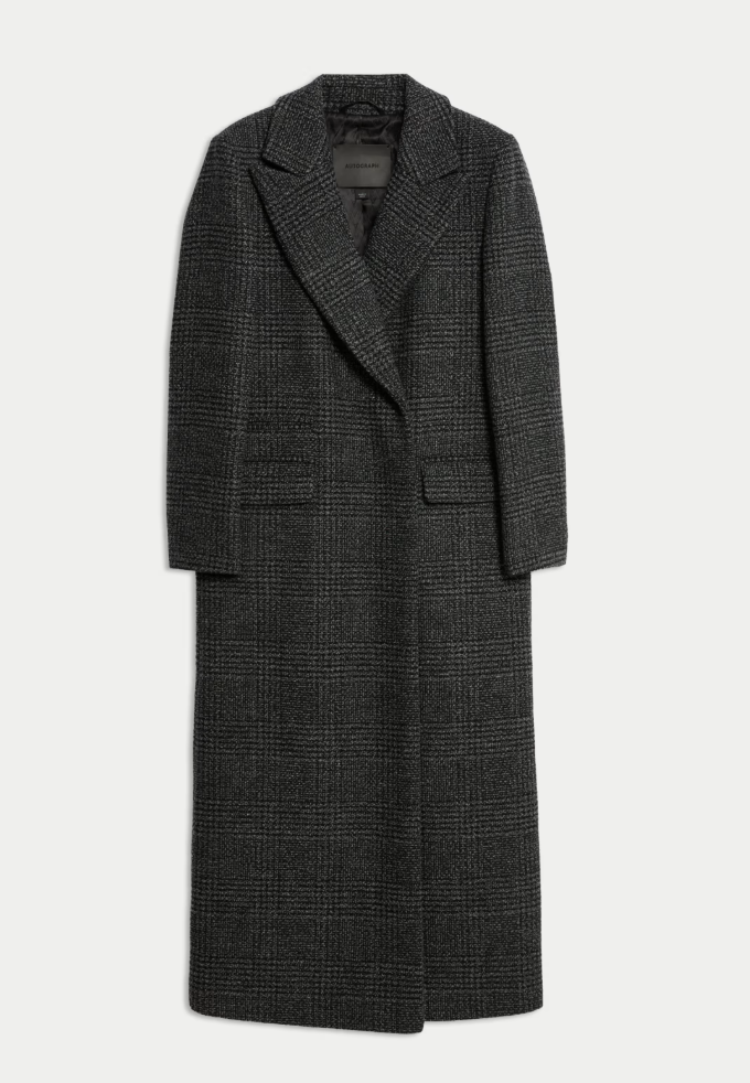 Wool Rich Double Breasted Longline Coat