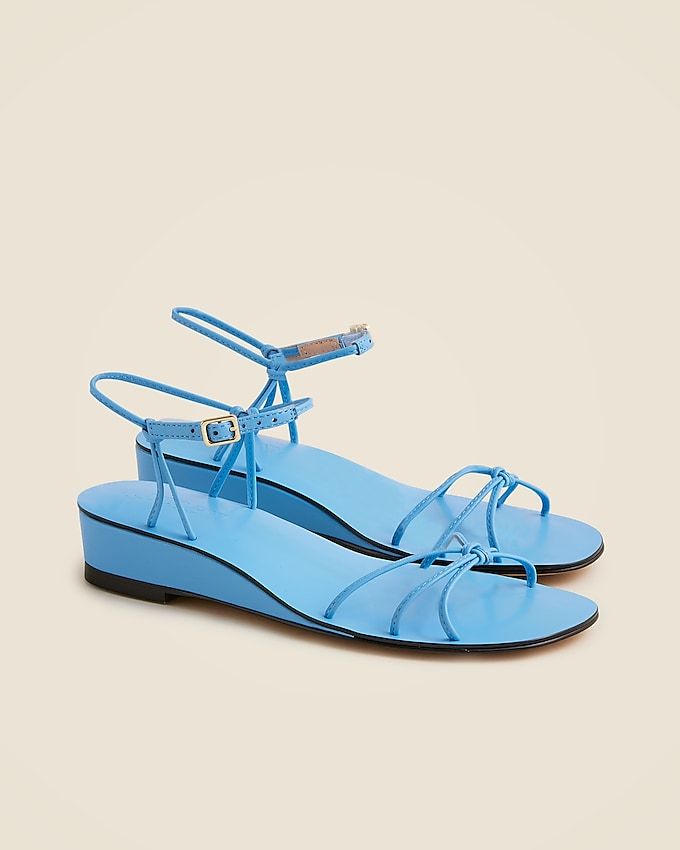 Brynn Wedge Sandals in Metallic Leather