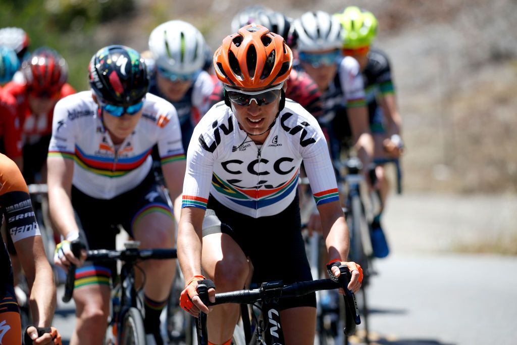 VENTURA CALIFORNIA MAY 16 Ashleigh MoolmanPasio of South Africa and Team CCC Liv competes during the Amgen Tour Of California Womens Race 2019 Stage 1 a 965km stage from Ventura to Ventura AmgenTOCWomen AmgenTOC on May 16 2019 in Ventura California Photo by Sean M HaffeyGetty Images