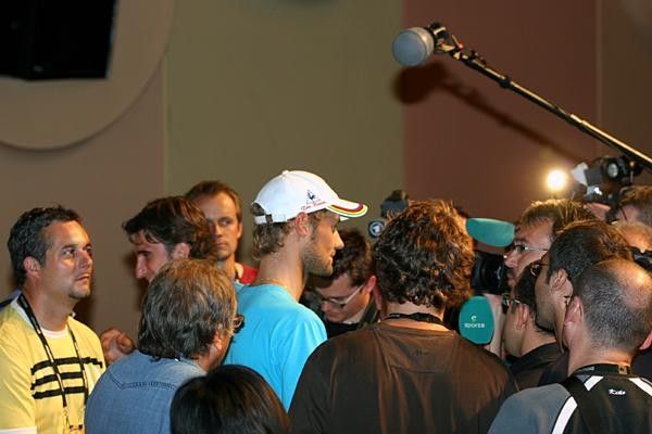 Swamped by the press.