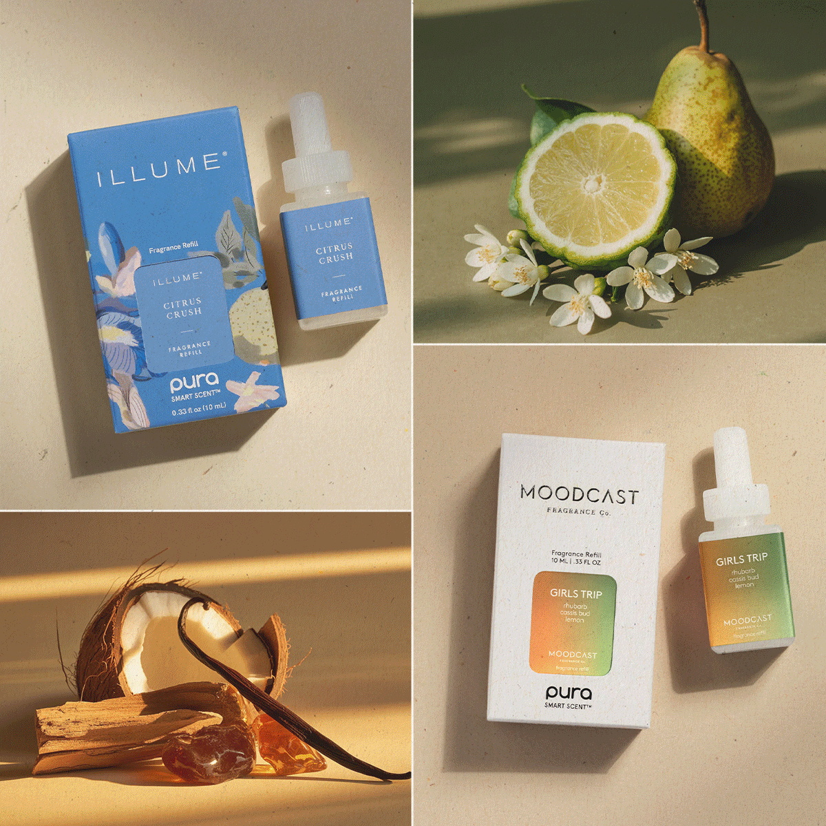 Collage Image of Fragrance Diffuser Scents From Pura 