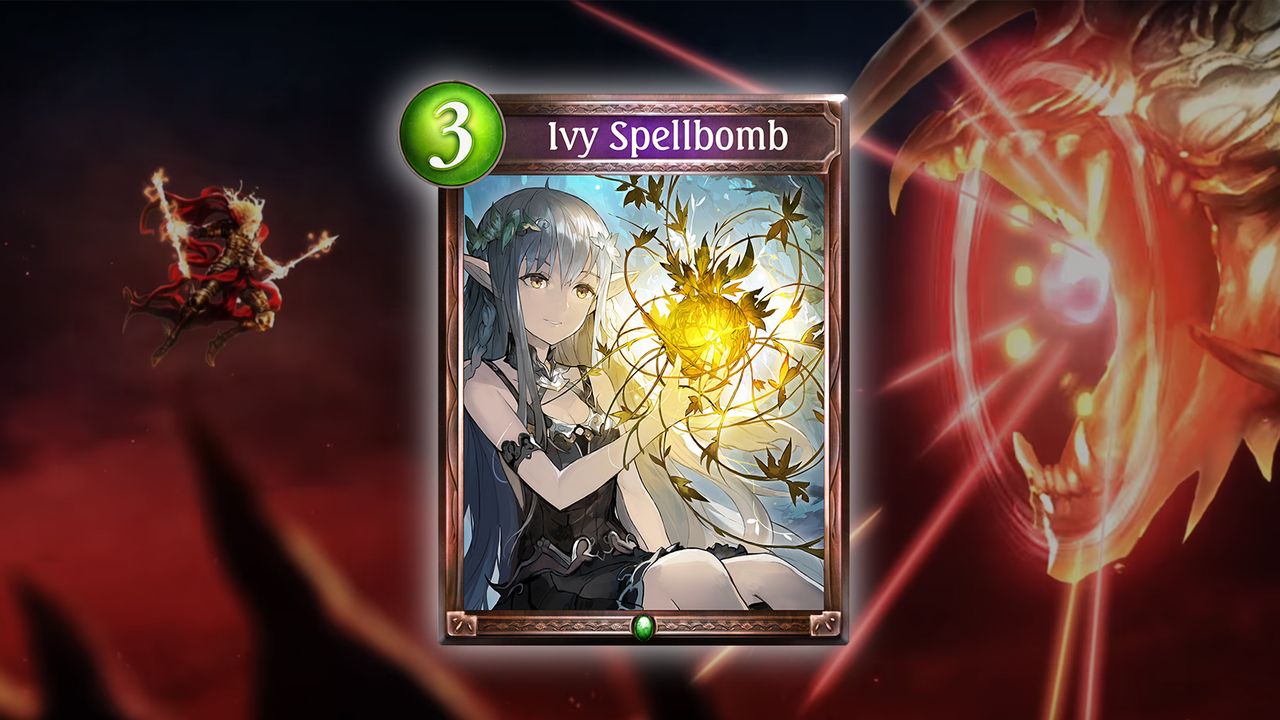 Ivy Spellbomb (Forestcraft), Ability text &mdash; Deal 3 damage to an enemy follower. Then deal 2 damage to the enemy leader if at least 2 other cards were played this turn.