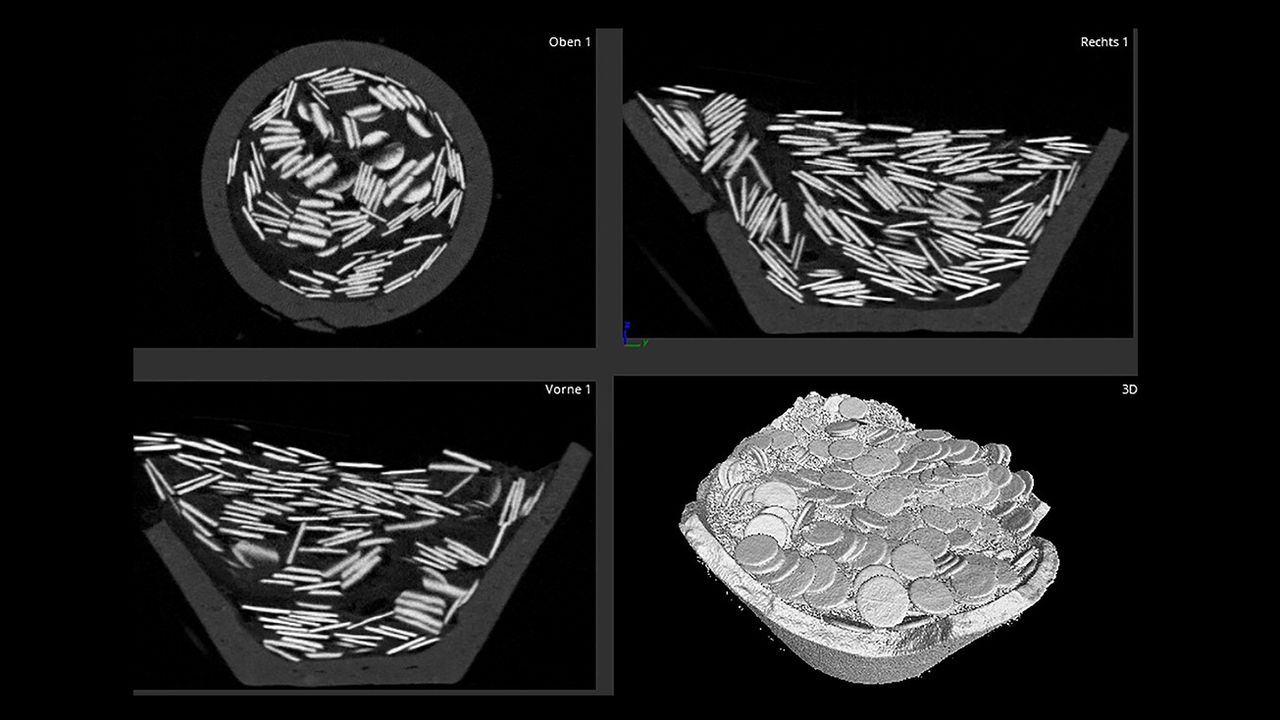 CT images revealed a divider made of cowhide in the pot.