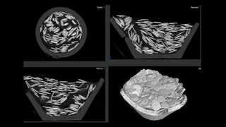 CT images revealed a divider made of cowhide in the pot.