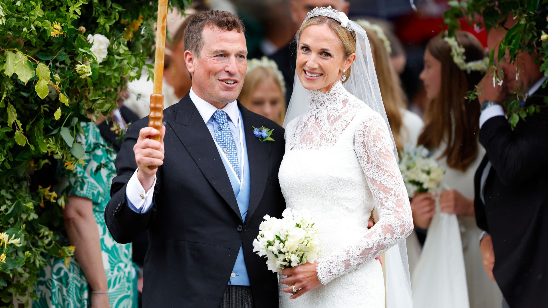 Peter Phillips and Harriet Sperling depart All Saints' Church following their wedding on June 6, 2026 in Kemble, England