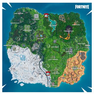 Fortnite oversized phone, big piano and giant dancing fish trophy locations