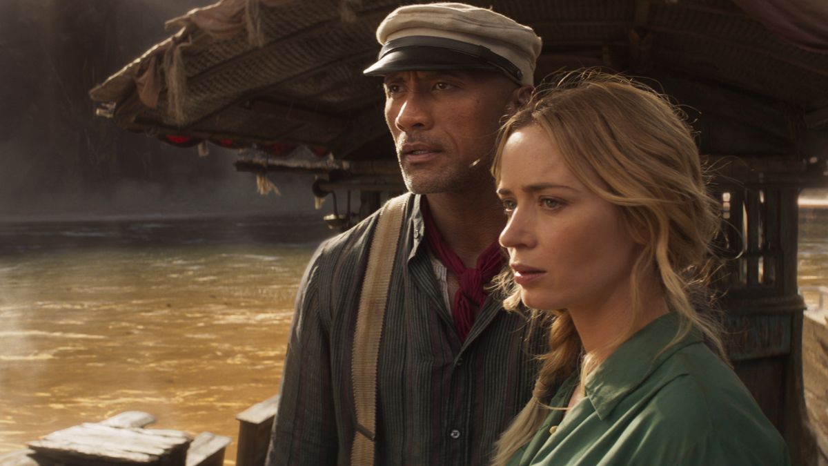 Dwayne Johnson as Frank and Emily Blunt as Lily in Disney&#039;s &#039;Jungle Cruise&#039;