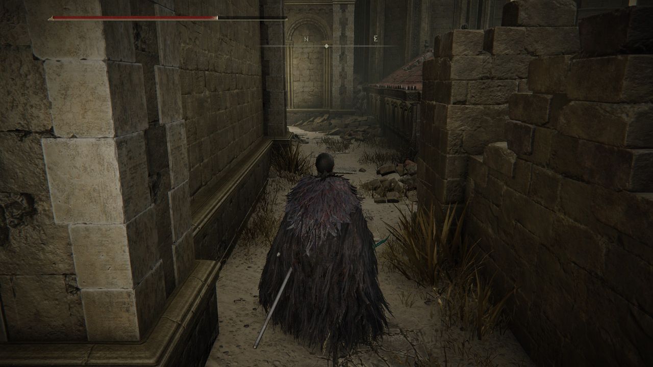 Elden Ring ninja character exploring Belurat Tower Settlement showing location of Well Depths Key and the well to use it in