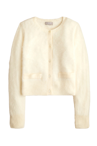 J.Crew Brushed Cashmere Embellished Cardigan Sweater