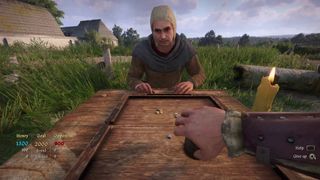 Kingdom Come Deliverance 2 henry playing dice with old man in a field