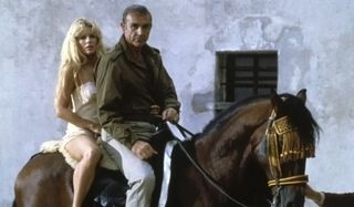 Never Say Never Again Kim Basinger and Sean Connery on horseback