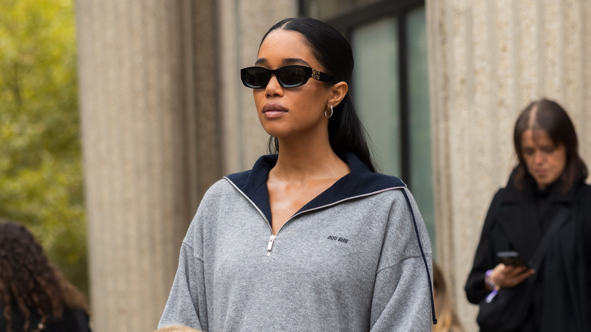 Laura Harrier at the Miu Miu S/S 26 show