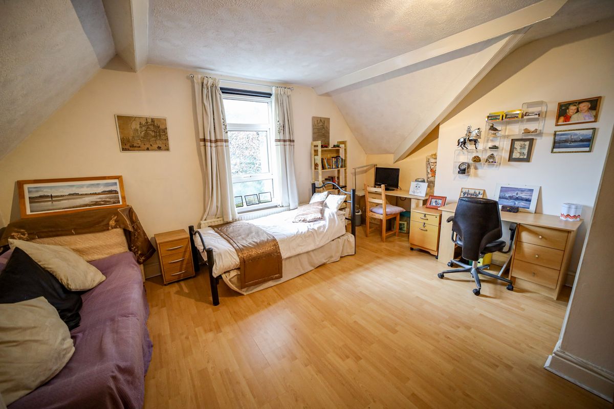 The bedrooms are spread over two floors