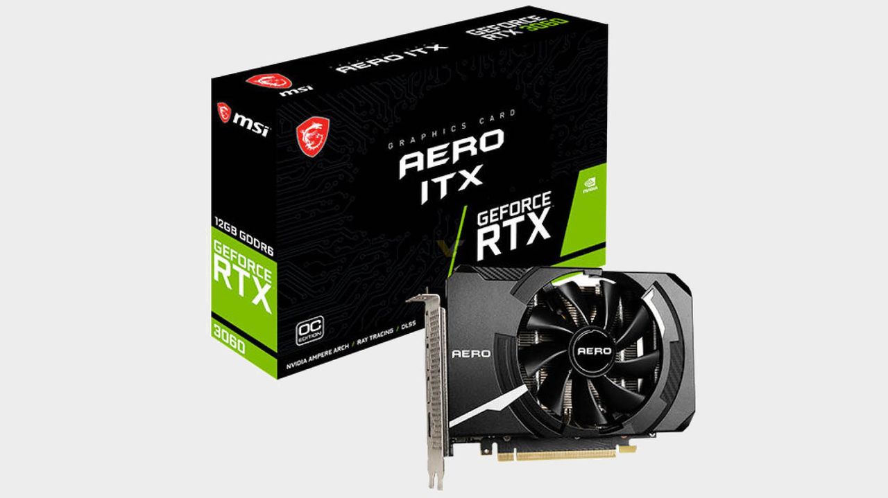MSI RTX 3060 Aero ITX graphics card and box