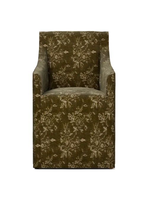 Sakarias Chair with Armrests Cover in Olive Vintage Chenille