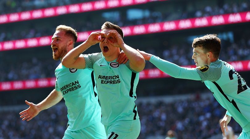 Arsenal new boy Leandro Trossard in action for Brighton