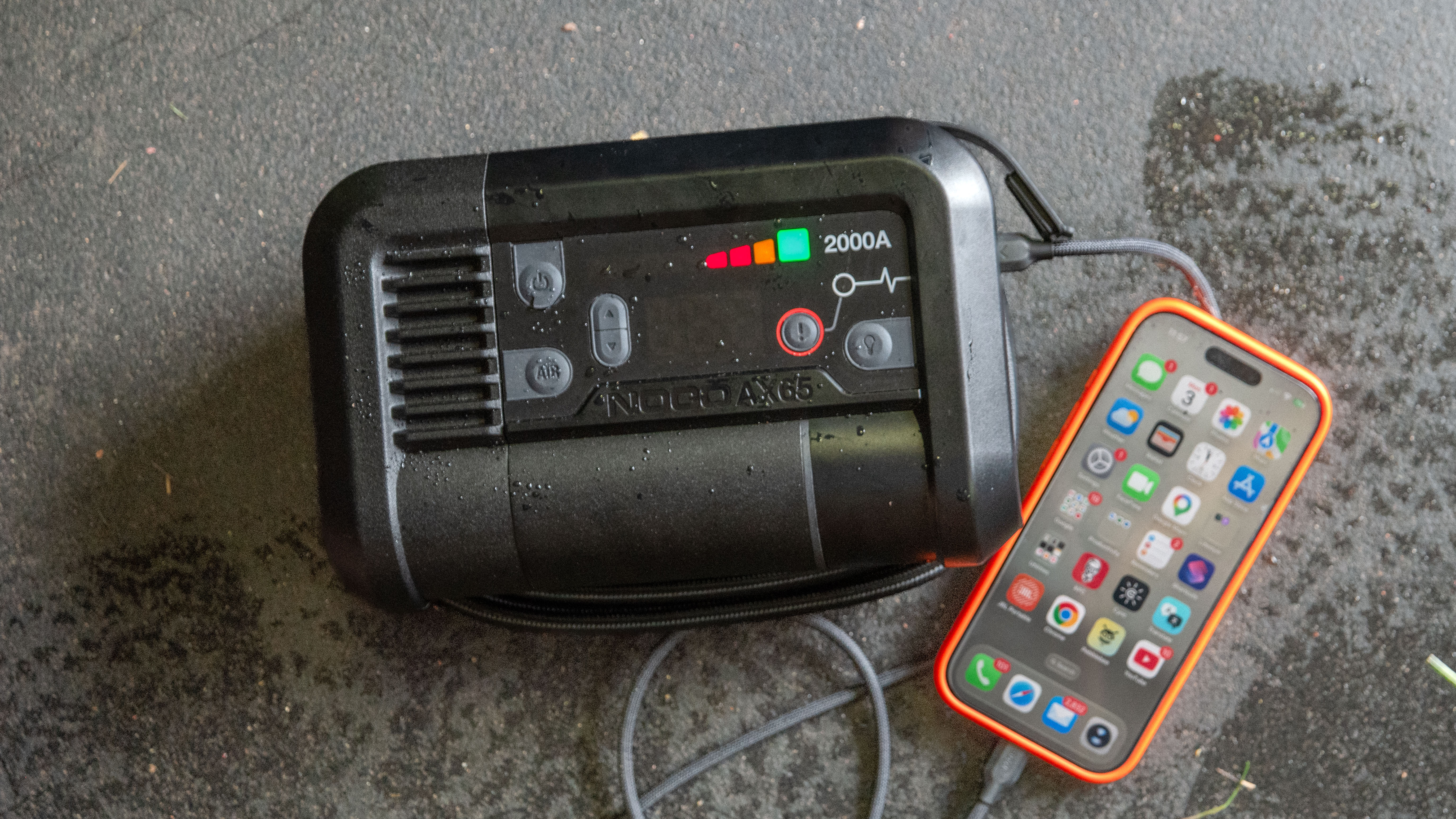 NOCO Boost Air AX65 charging iPhone 17 Pro.