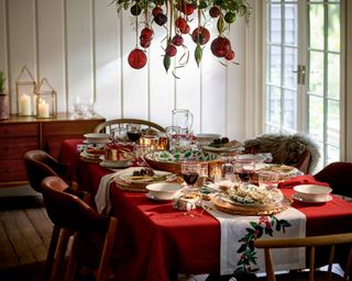 A traditional Christmas table scape, John Lewis & Partners