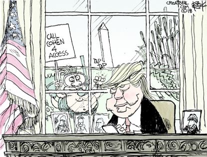Political cartoon U.S. Trump Michael Cohen scandals