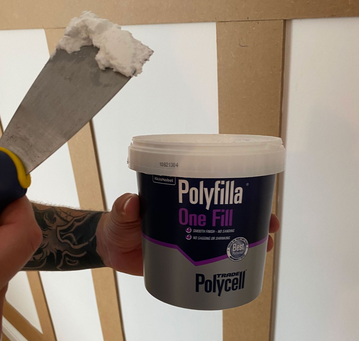 using filler on wall panelling