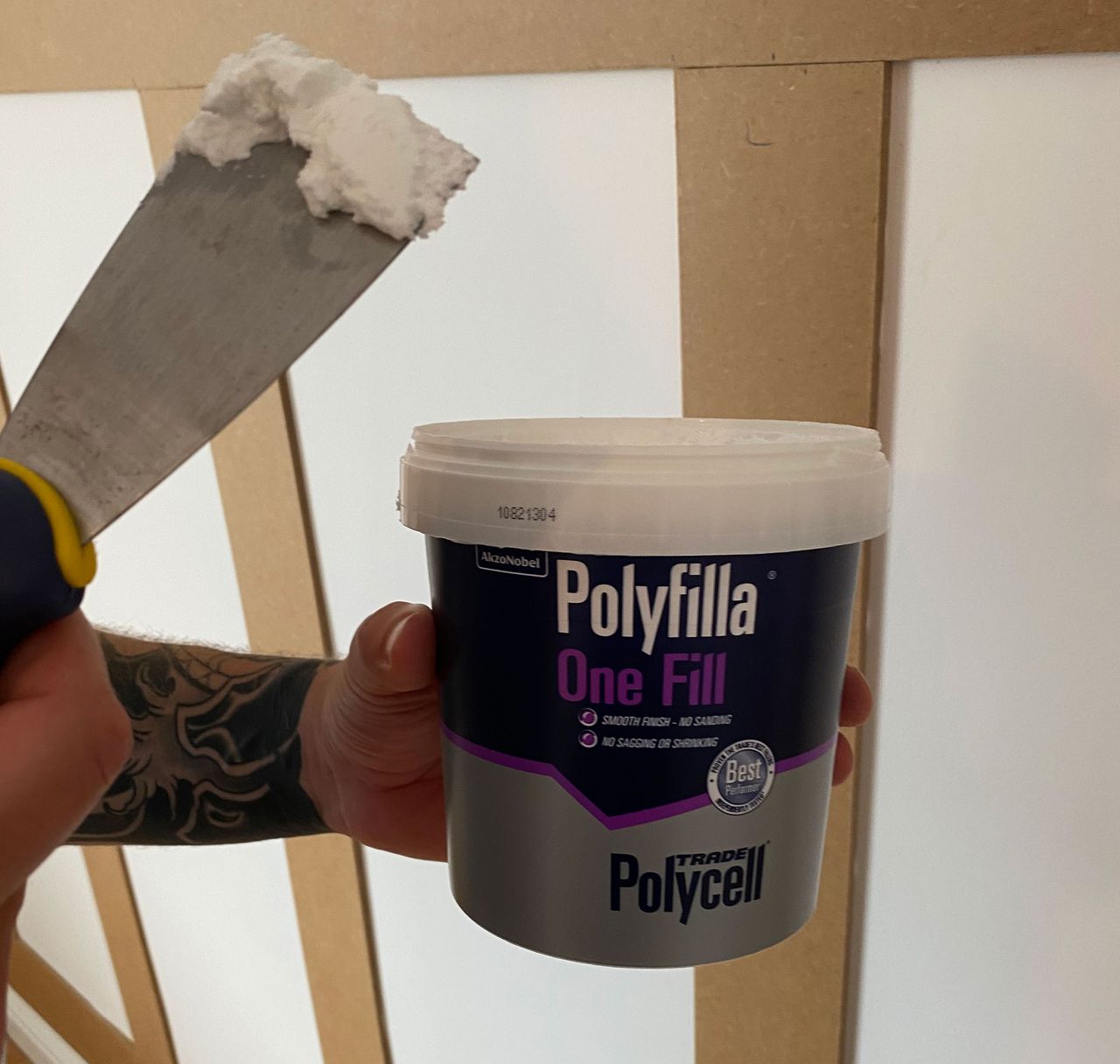 using filler on wall panelling