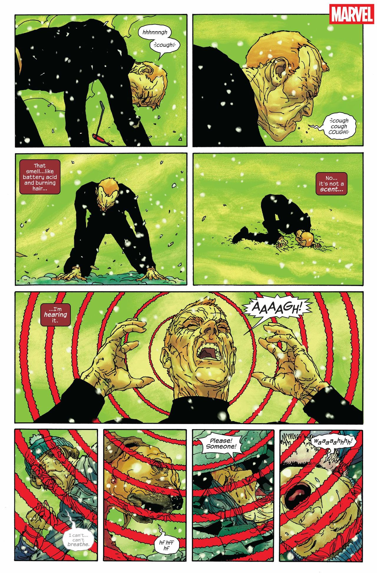 Interior pages from Daredevil: Cold Day in Hell #1.