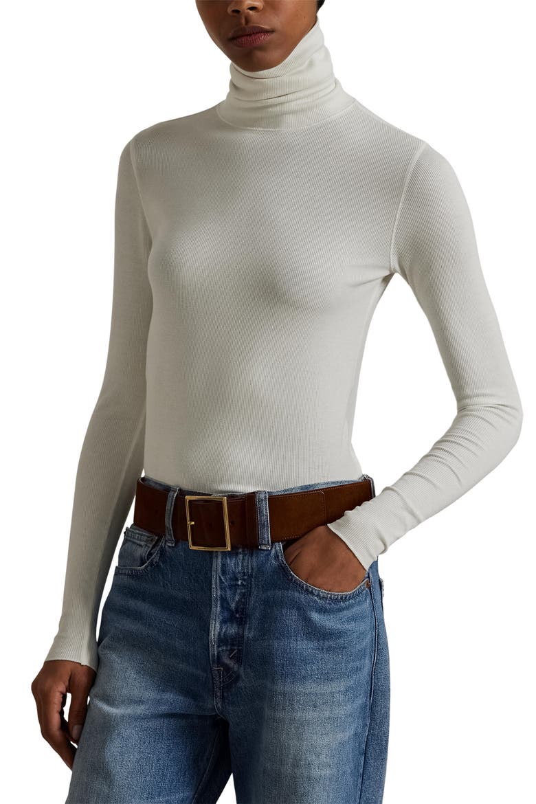 Long Sleeve Rib Knit Turtleneck Top