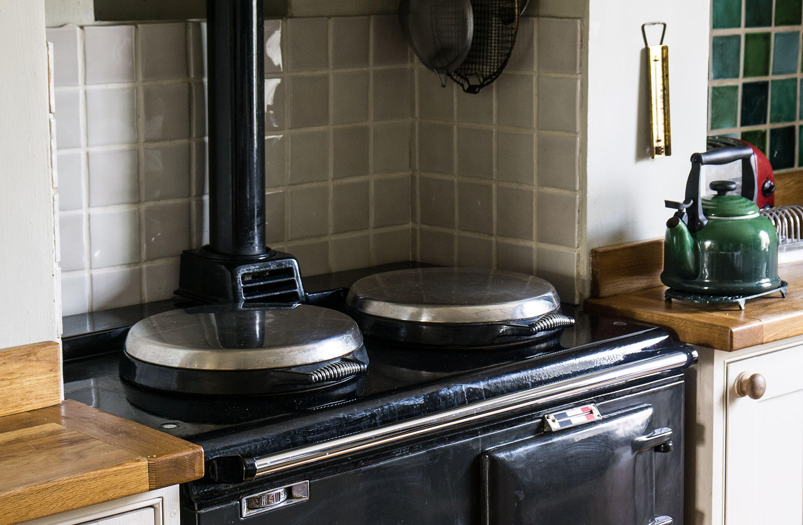 An Aga stove in a British country kitchen