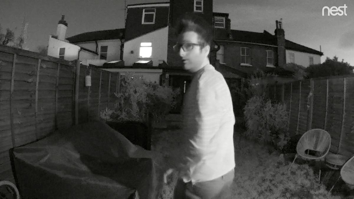 At night, IR LEDs make the footage a little softer, although you can still make out individuals
