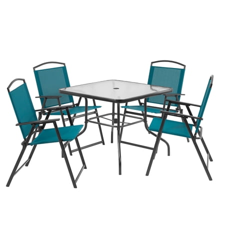 Mainstays Albany Lane 5pc Dining Set, Teal, Outdoor Living