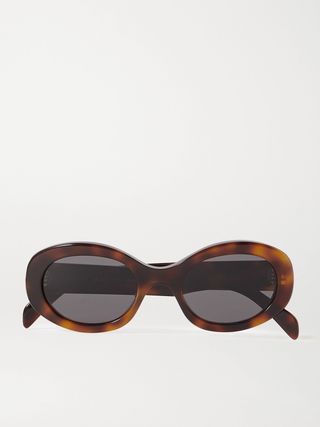 Triomphe oval-frame tortoiseshell acetate sunglasses